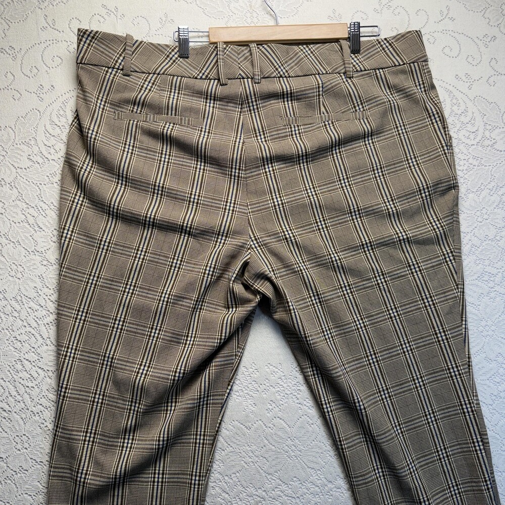 Ava & Viv Dress Pants Womens 22W Brown Plaid Tapered Ankle Stretch Workwear - Picture 7 of 11